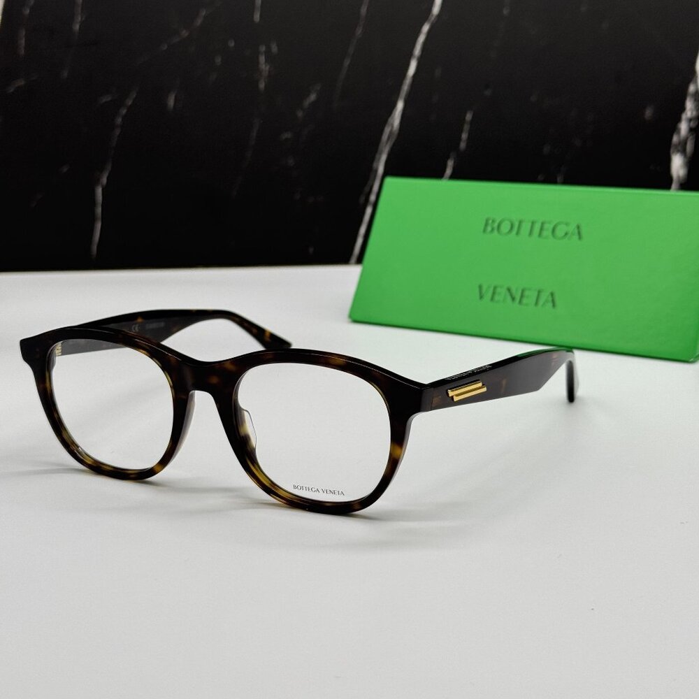 NEW BOTTEGA VENETA BV1130OA 002 HAVANA ROUND WOMEN EYEGLASSES